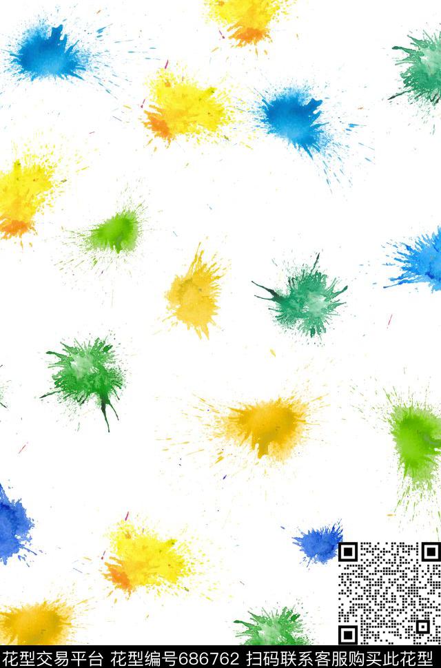 水彩泼墨喷溅传统印花华亿平台下载（图片编号: 686762） - 瓦栏（Walan）