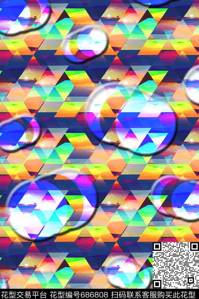 泳装女装几何数码印花华亿平台下载（图片编号: 686808） - 瓦栏（Walan）