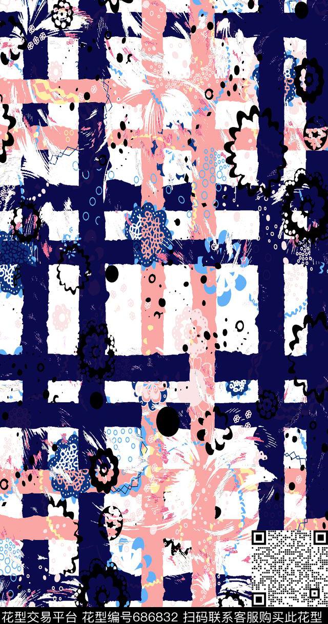 几何格子传统印花华亿平台下载（图片编号: 686832） - 瓦栏（Walan）