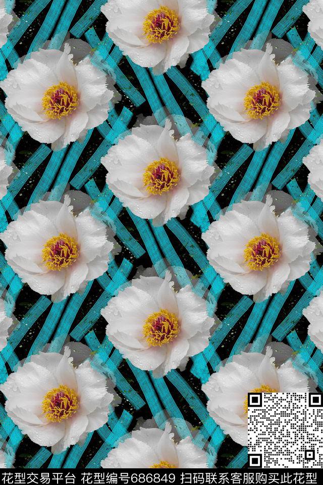 组合花卉植物花卉花卉写真数码印花华亿平台下载（图片编号: 686849） - 瓦栏（Walan）