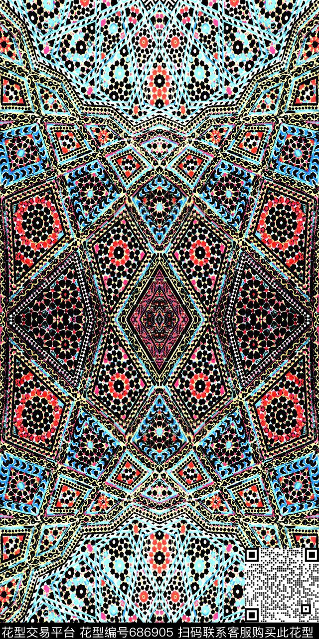 民族风数码印花华亿平台下载（图片编号: 686905） - 瓦栏（Walan）