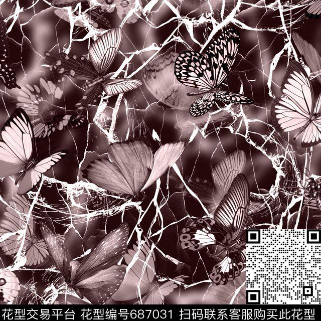 蝴蝶Fei-动物世界Fei-女装数码印花华亿平台下载（图片编号: 687031） - 瓦栏（Walan）