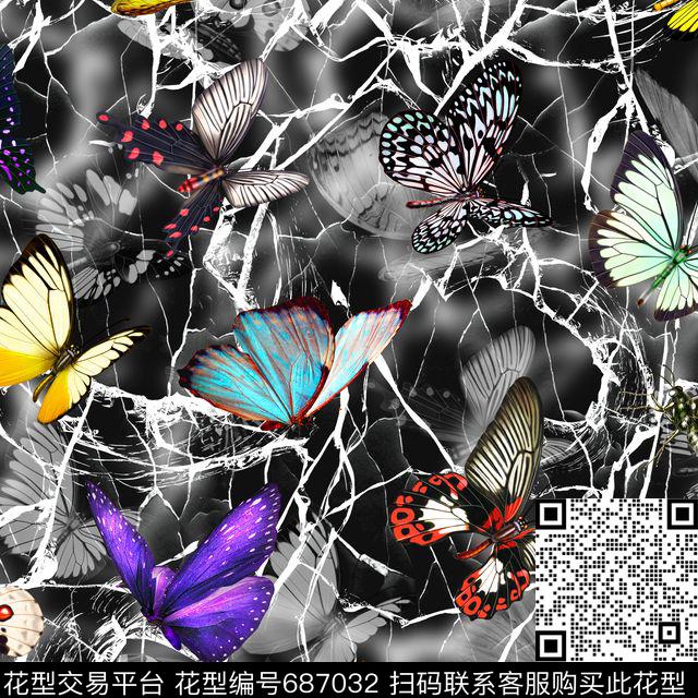 蝴蝶Fei-动物世界Fei-女装数码印花华亿平台下载（图片编号: 687032） - 瓦栏（Walan）