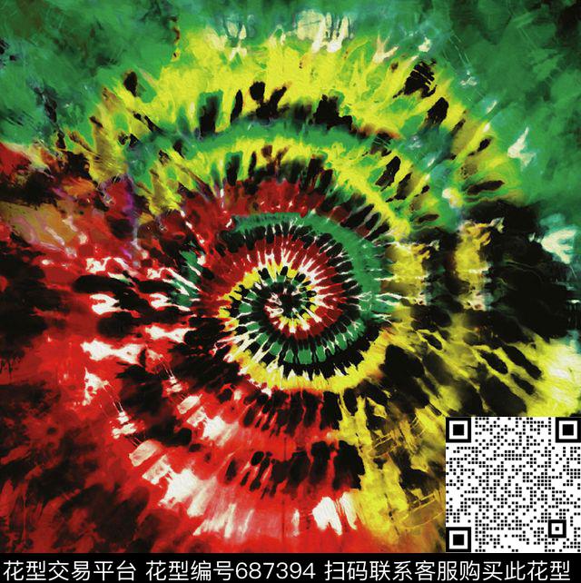 华伦天奴valentino迷彩漩涡数码印花华亿平台下载（图片编号: 687394） - 瓦栏（Walan）