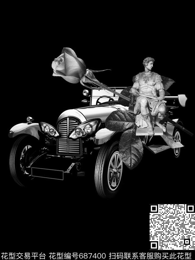 抽象日韩汽车数码印花华亿平台下载（图片编号: 687400） - 瓦栏（Walan）