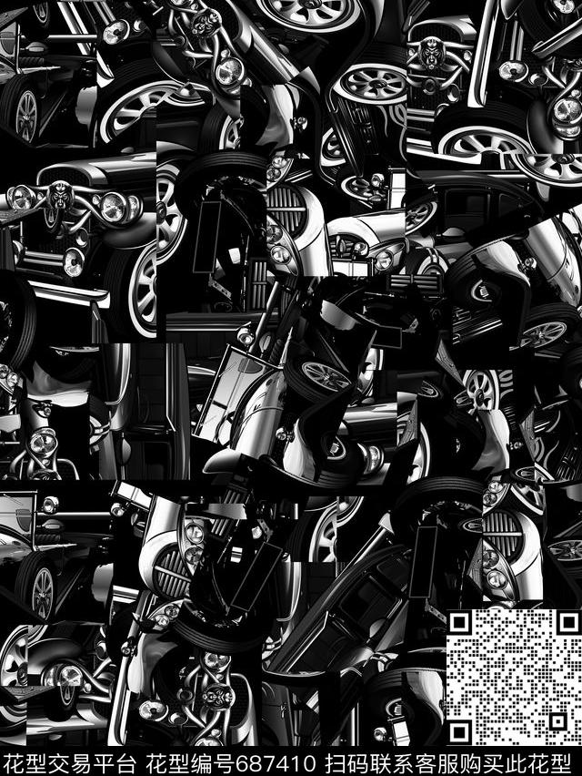 几何解构抽象数码印花华亿平台下载（图片编号: 687410） - 瓦栏（Walan）