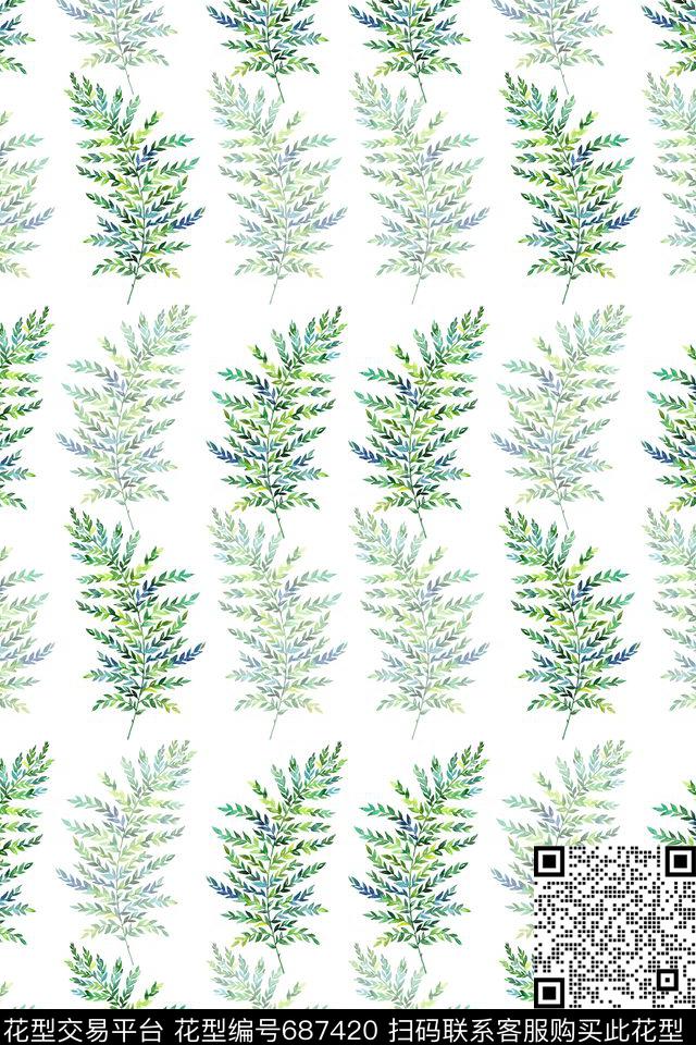 乱花花卉水彩数码印花华亿平台下载（图片编号: 687420） - 瓦栏（Walan）