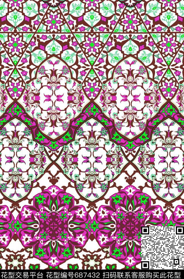 中国风欧美传统实色传统印花华亿平台下载（图片编号: 687432） - 瓦栏（Walan）