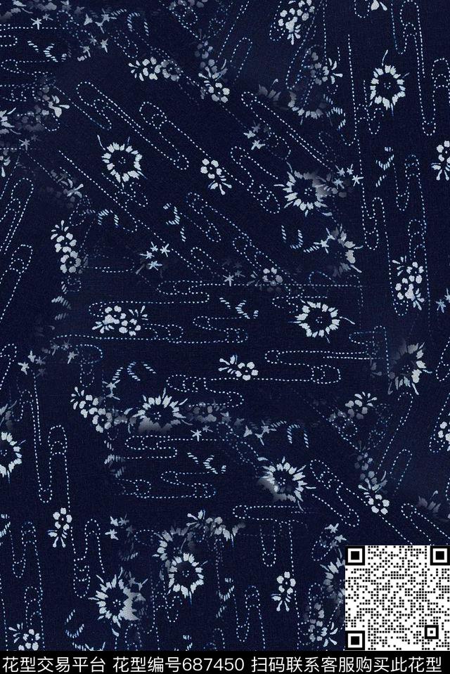 牛仔纹理小碎花印花渲染效果数码印花华亿平台下载（图片编号: 687450） - 瓦栏（Walan）