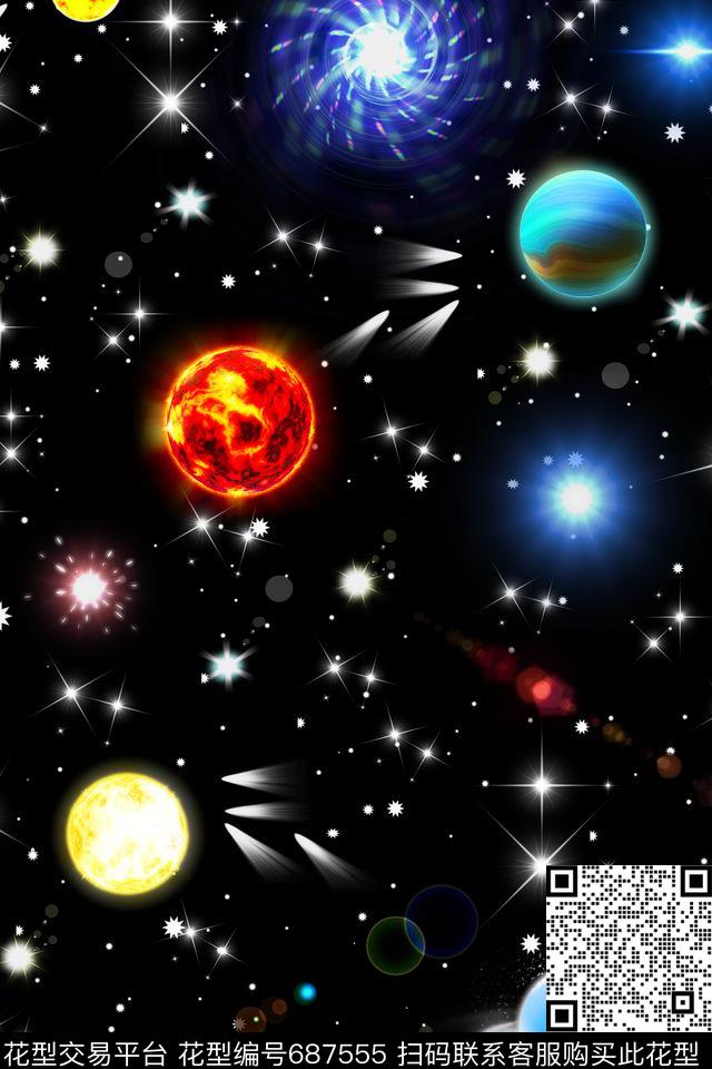 爆款星空宇宙数码印花华亿平台下载（图片编号: 687555） - 瓦栏（Walan）
