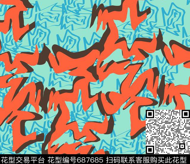 时尚创意图案大牌时尚图案2016新款图案传统印花华亿平台下载（图片编号: 687685） - 瓦栏（Walan）