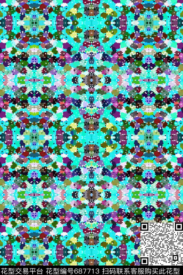 色彩斑斓迷彩点块迷彩图案数码印花华亿平台下载（图片编号: 687713） - 瓦栏（Walan）