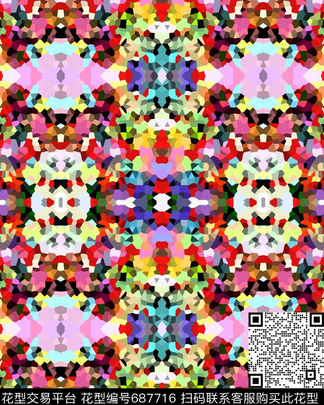 色彩斑斓迷彩点块迷彩图案数码印花华亿平台下载（图片编号: 687716） - 瓦栏（Walan）