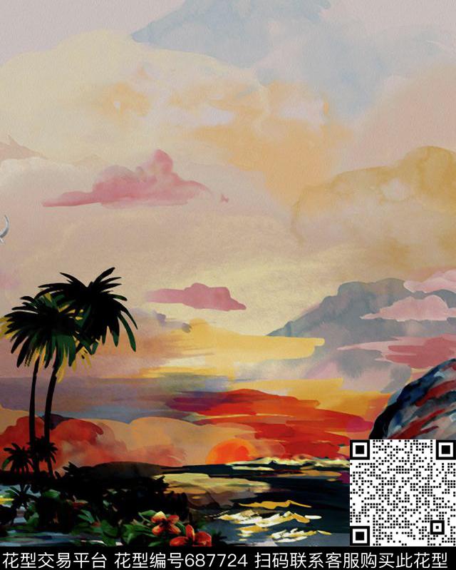 天堂鸟花仿大牌华伦天奴valentino数码印花华亿平台下载（图片编号: 687724） - 瓦栏（Walan）