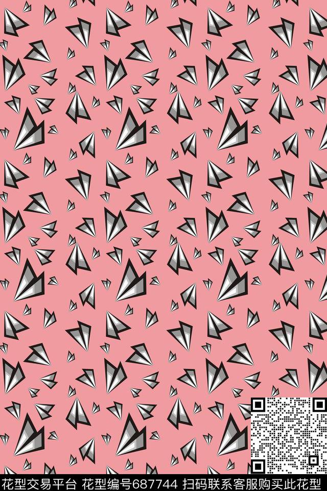 几何四方连续图案数码印花华亿平台下载（图片编号: 687744） - 瓦栏（Walan）