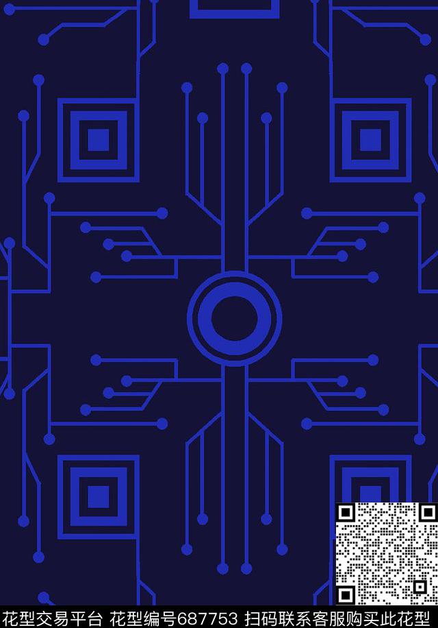 方格解构几何传统印花华亿平台下载（图片编号: 687753） - 瓦栏（Walan）