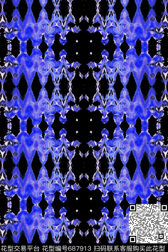 条纹混搭色彩斑斓迷彩条纹数码印花华亿平台下载（图片编号: 687913） - 瓦栏（Walan）