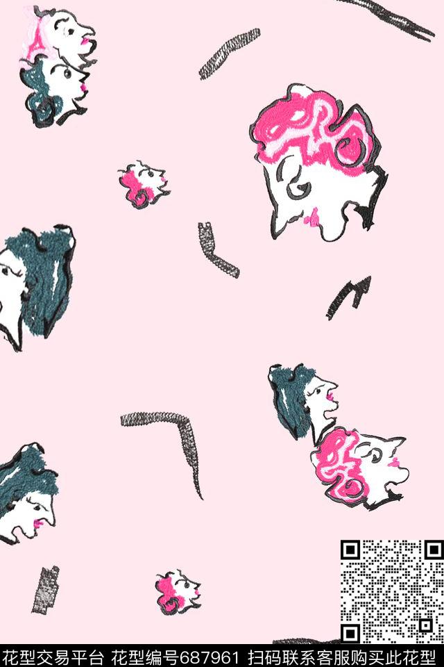 女装卡通纯色底数码印花华亿平台下载（图片编号: 687961） - 瓦栏（Walan）