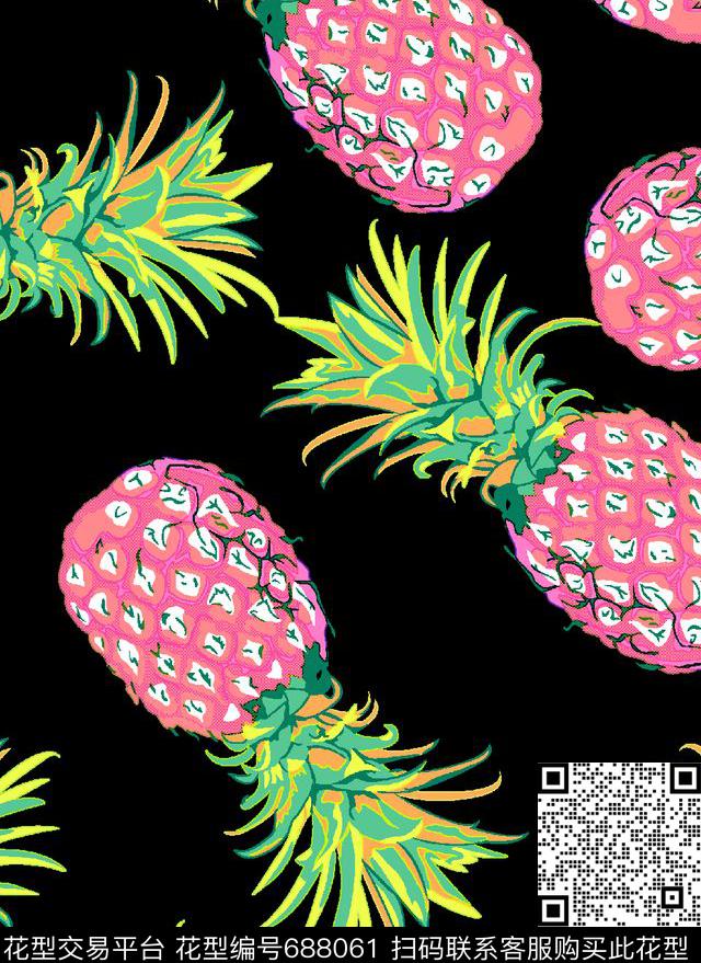 时尚童装热带菠萝时尚泳装传统印花华亿平台下载（图片编号: 688061） - 瓦栏（Walan）