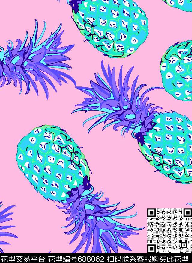 时尚童装热带菠萝时尚泳装传统印花华亿平台下载（图片编号: 688062） - 瓦栏（Walan）