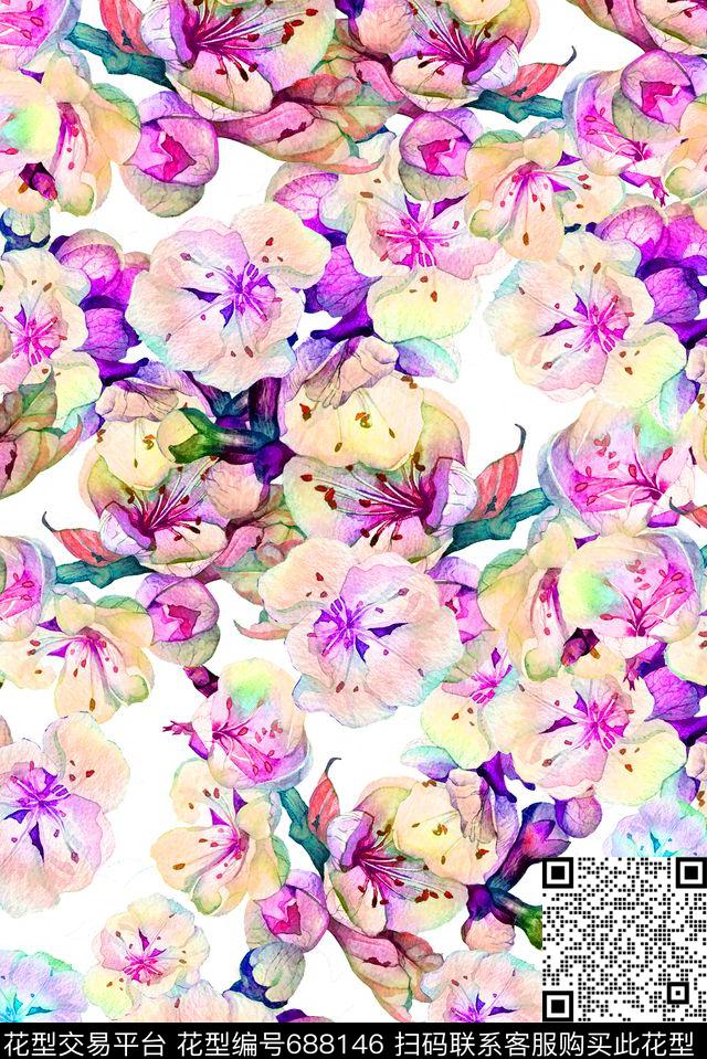 花瓣零点--家纺零点--女装数码印花华亿平台下载（图片编号: 688146） - 瓦栏（Walan）