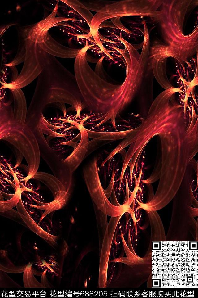 抽象男装女装数码印花华亿平台下载（图片编号: 688205） - 瓦栏（Walan）