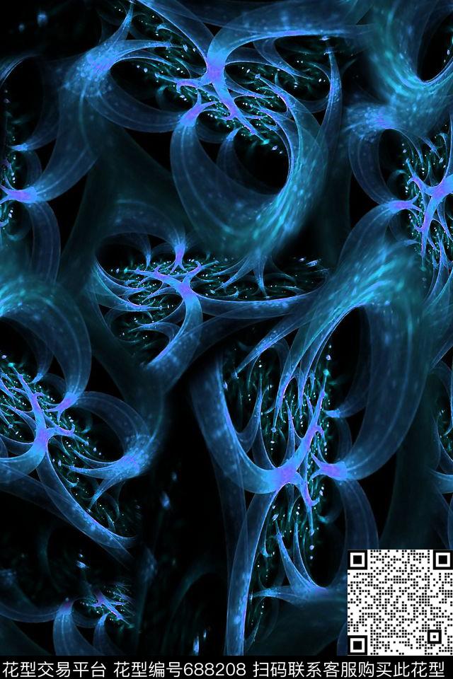 抽象男装女装数码印花华亿平台下载（图片编号: 688208） - 瓦栏（Walan）