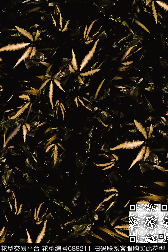 男装叶子商务休闲数码印花华亿平台下载（图片编号: 688211） - 瓦栏（Walan）