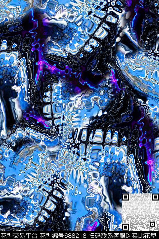 男装抽象肌理数码印花华亿平台下载（图片编号: 688218） - 瓦栏（Walan）