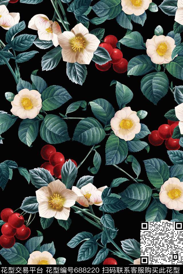 花卉花鸟乱花数码印花华亿平台下载（图片编号: 688220） - 瓦栏（Walan）
