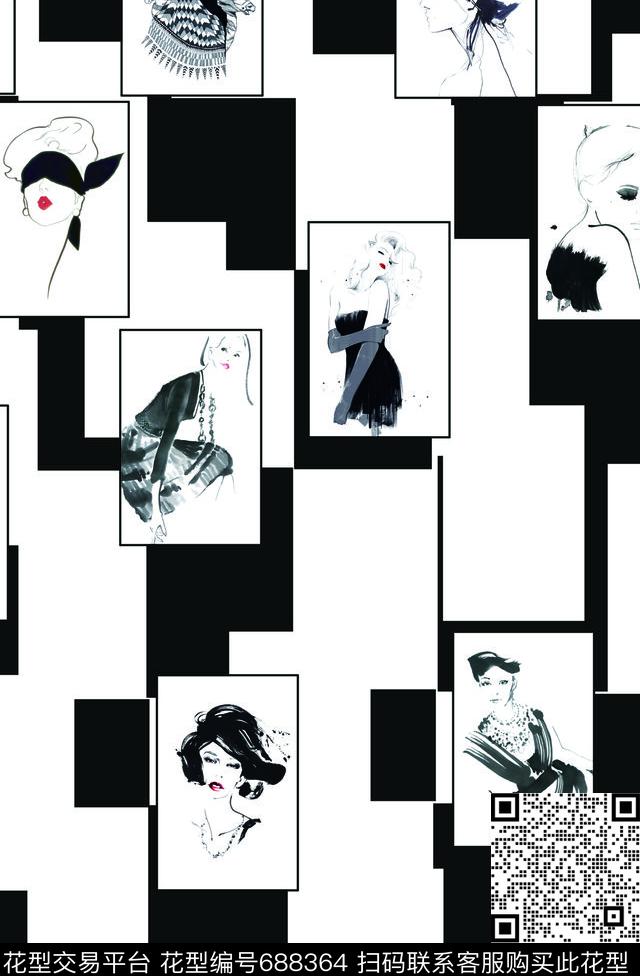 几何方形数码印花华亿平台下载（图片编号: 688364） - 瓦栏（Walan）