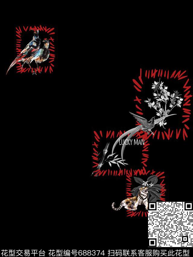 dior风格时尚男装花适用于衬衫夹克T恤卫衣华亿平台数码印花华亿平台下载（图片编号: 688374） - 瓦栏（Walan）