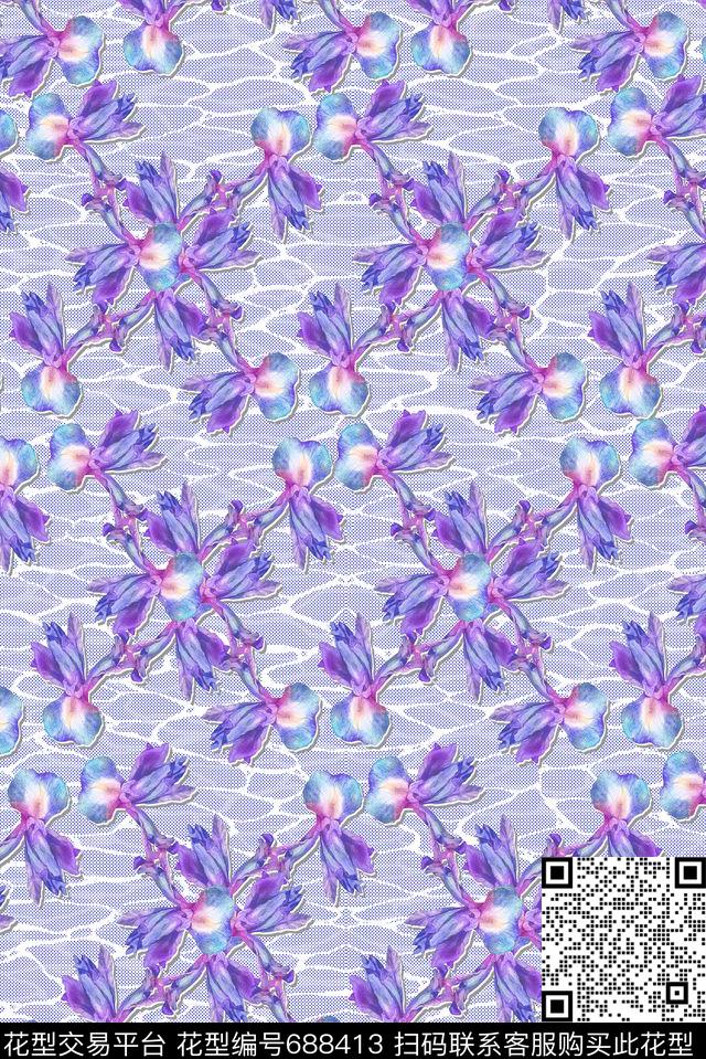 零点--女装零点--家纺花朵数码印花华亿平台下载（图片编号: 688413） - 瓦栏（Walan）