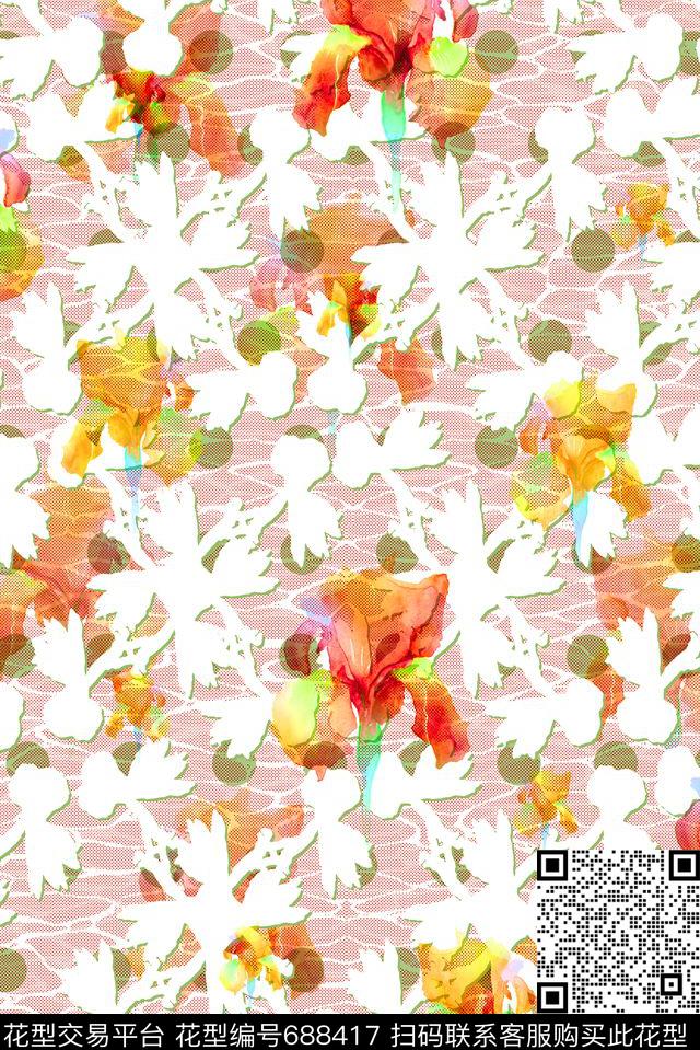 零点--家纺花卉花朵数码印花华亿平台下载（图片编号: 688417） - 瓦栏（Walan）