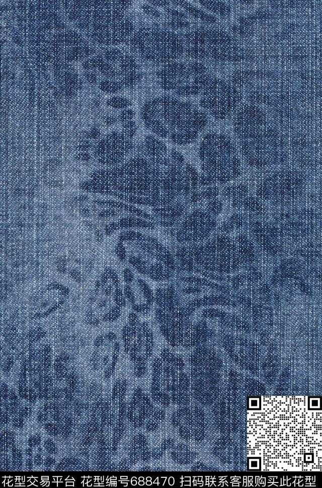 FAZZ繁西-水洗牛仔机理水洗牛仔肌理扎染效果数码印花华亿平台下载（图片编号: 688470） - 瓦栏（Walan）