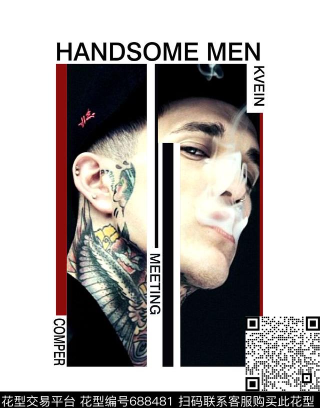 人物分割方框数码印花华亿平台下载（图片编号: 688481） - 瓦栏（Walan）