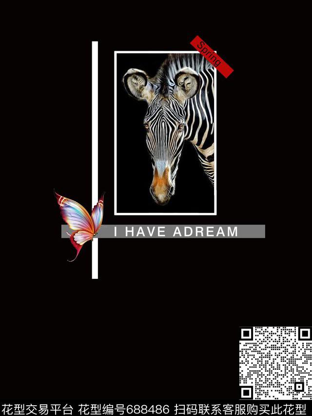 斑马蝴蝶肌理数码印花华亿平台下载（图片编号: 688486） - 瓦栏（Walan）