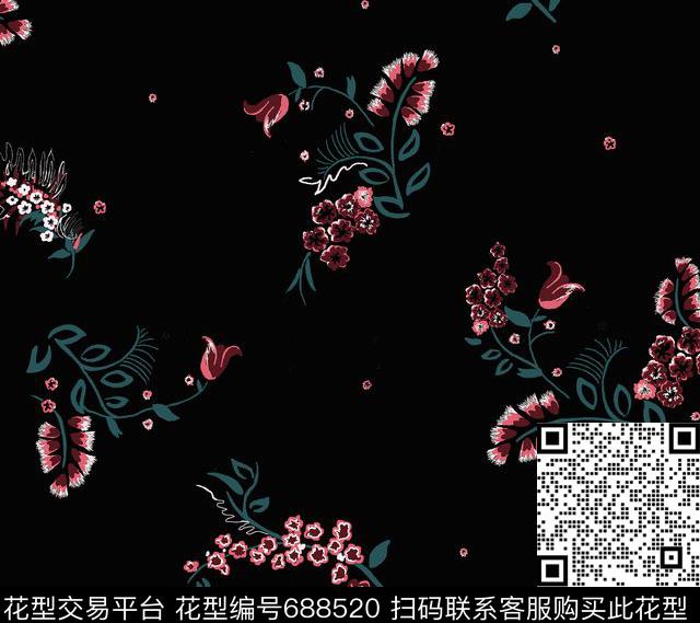 欧美风精致时尚女装印花传统印花华亿平台下载（图片编号: 688520） - 瓦栏（Walan）