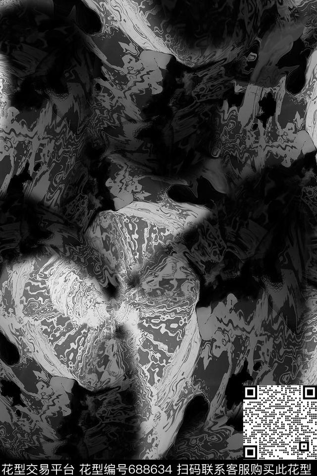 抽象女装数码印花华亿平台下载（图片编号: 688634） - 瓦栏（Walan）