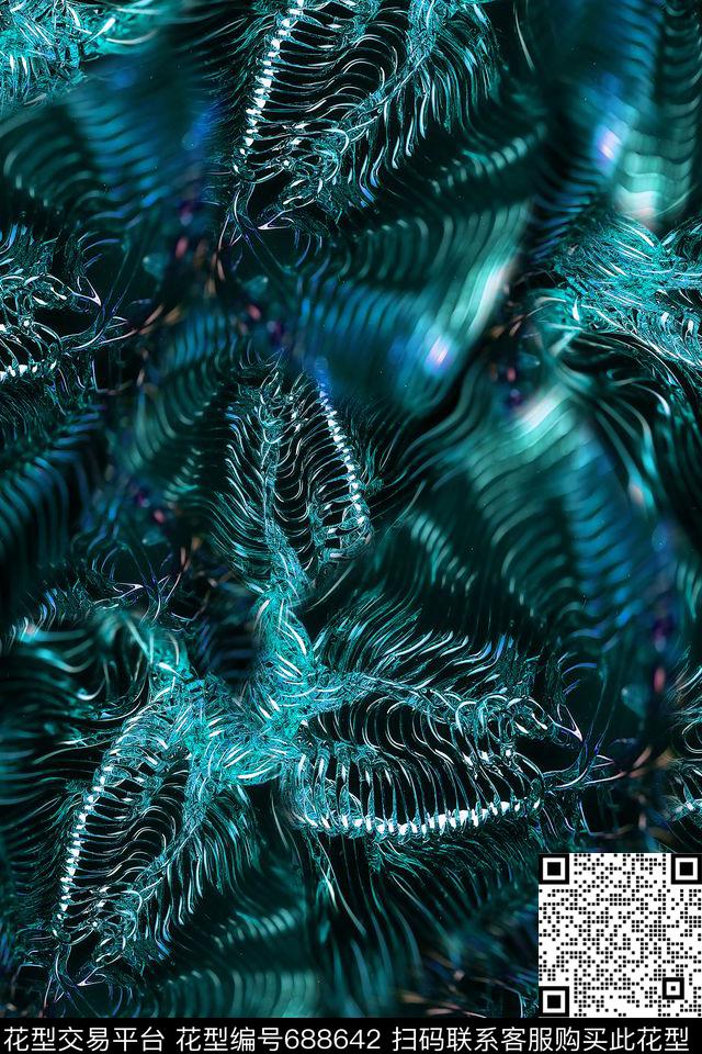 金属抽象男装数码印花华亿平台下载（图片编号: 688642） - 瓦栏（Walan）