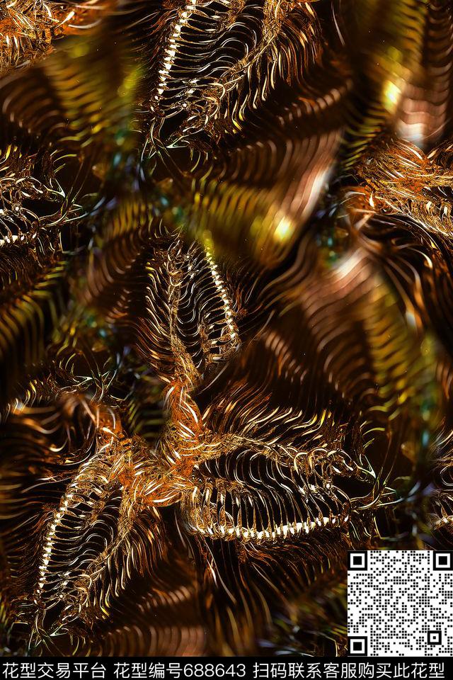 金属抽象男装数码印花华亿平台下载（图片编号: 688643） - 瓦栏（Walan）