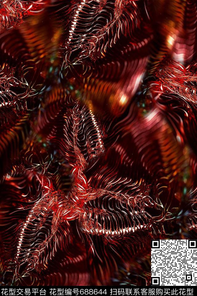 金属抽象男装数码印花华亿平台下载（图片编号: 688644） - 瓦栏（Walan）