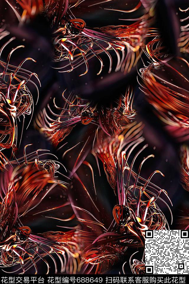 金属抽象男装数码印花华亿平台下载（图片编号: 688649） - 瓦栏（Walan）