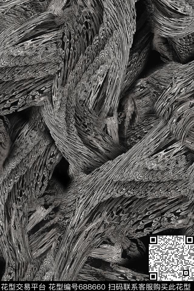 男装抽象肌理数码印花华亿平台下载（图片编号: 688660） - 瓦栏（Walan）