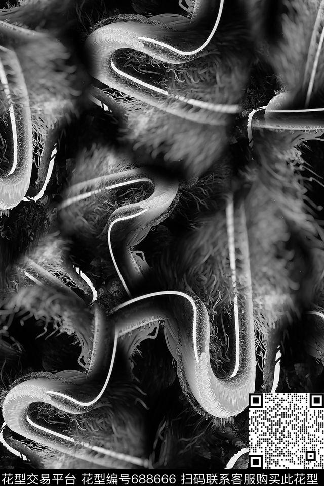 抽象男装女装数码印花华亿平台下载（图片编号: 688666） - 瓦栏（Walan）