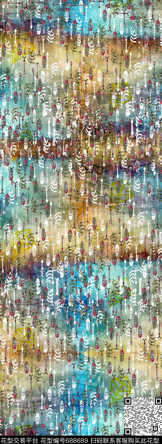 爱心孔雀羽毛羽毛数码印花华亿平台下载（图片编号: 688689） - 瓦栏（Walan）