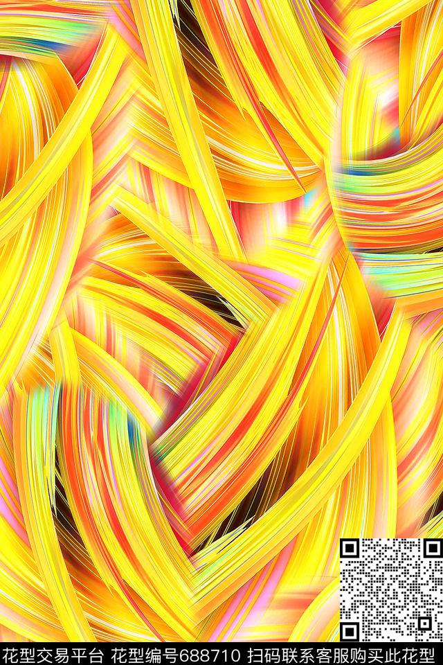 女装肌理抽象数码印花华亿平台下载（图片编号: 688710） - 瓦栏（Walan）