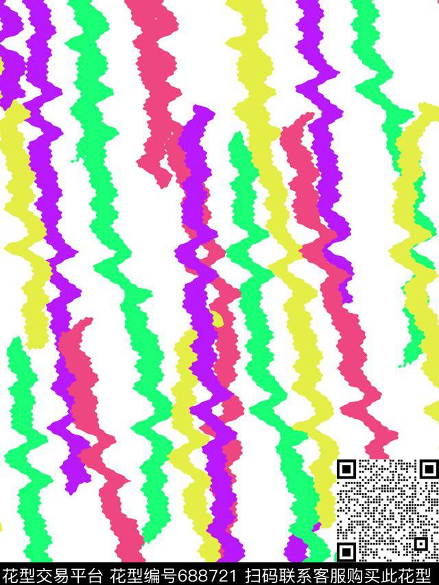 女装华亿平台色彩抽象传统印花华亿平台下载（图片编号: 688721） - 瓦栏（Walan）