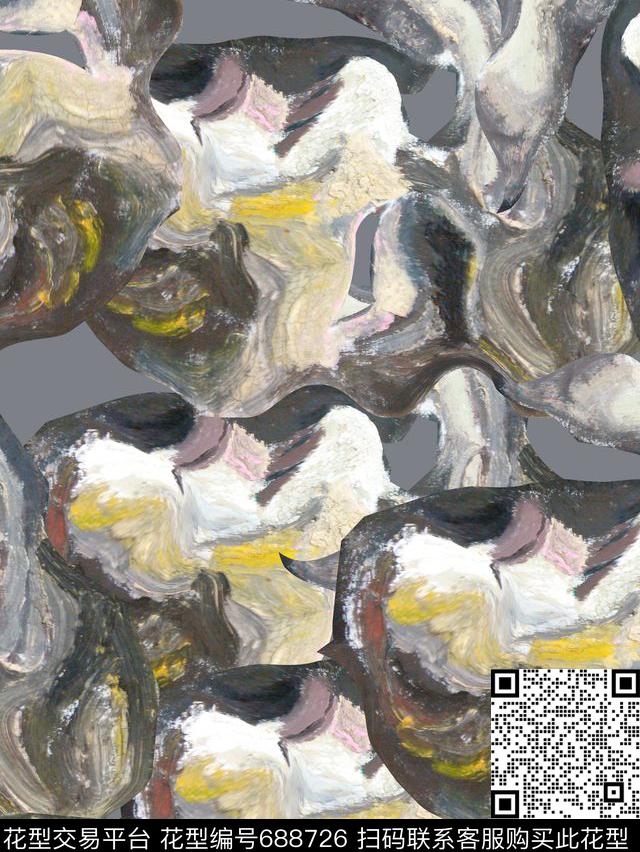 男装华亿平台复古肌理数码印花华亿平台下载（图片编号: 688726） - 瓦栏（Walan）