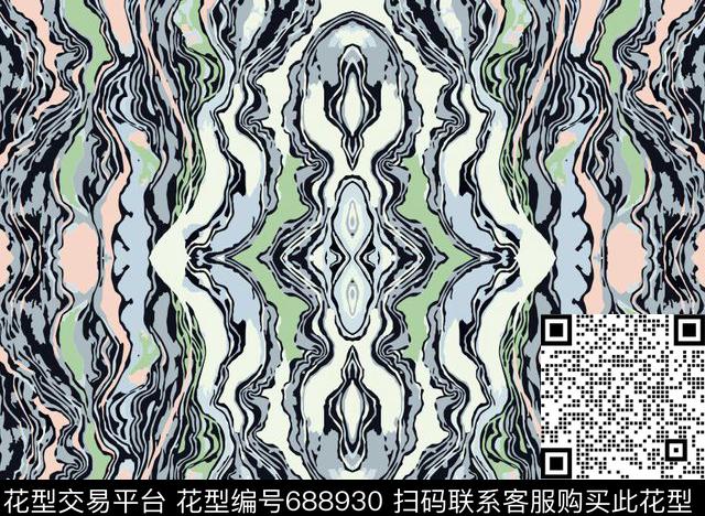 欧式图腾抽象传统印花华亿平台下载（图片编号: 688930） - 瓦栏（Walan）